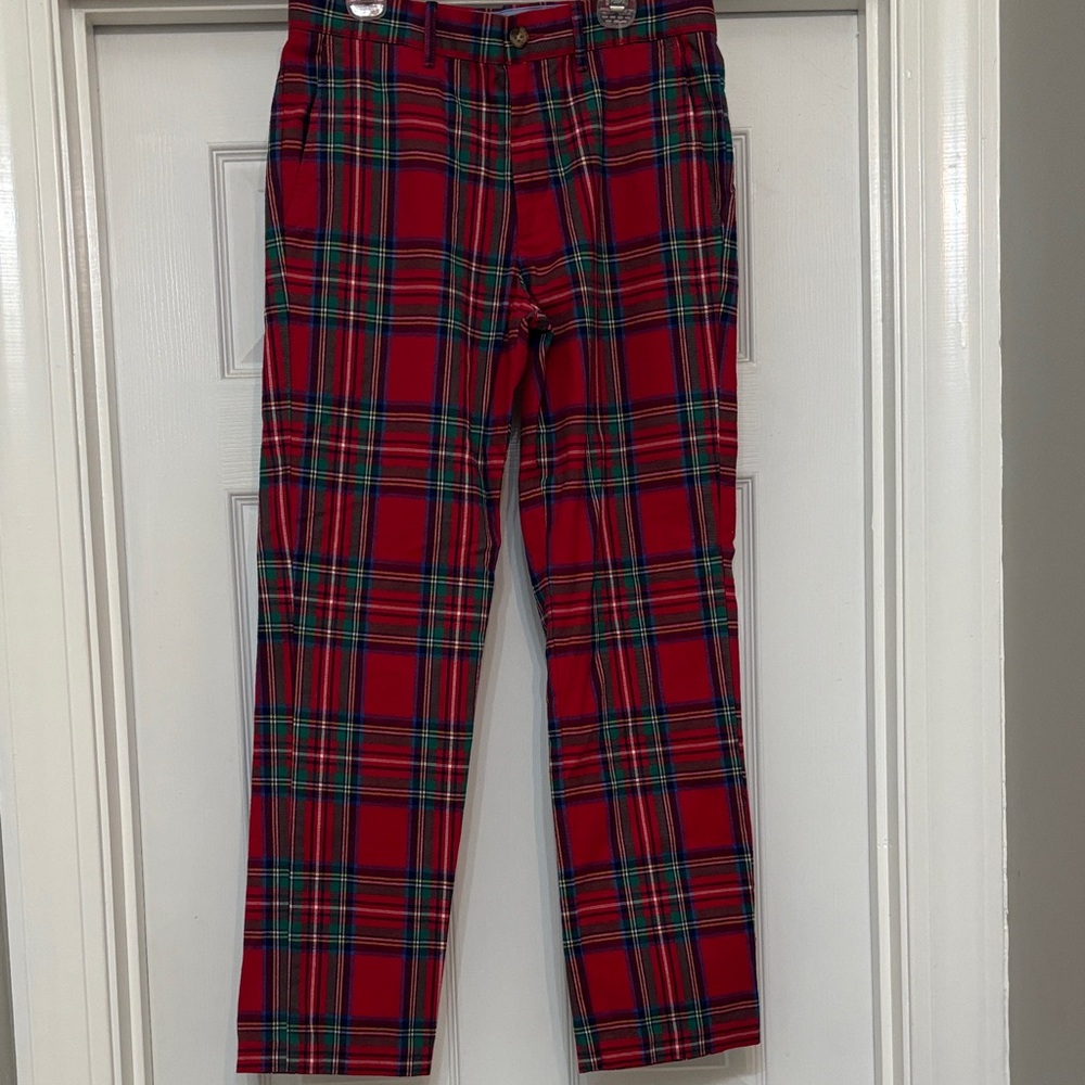 Kids Red Tartan Plaid Formal Pants